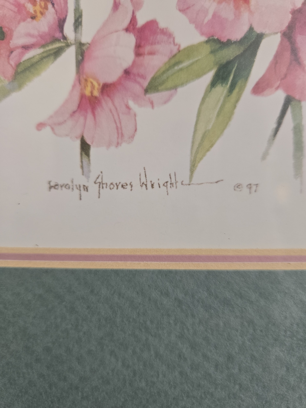 Set of 2 Carolyn Shores Wright Framed Hummingbird Floral Prints 1997 - Picture 7 of 8